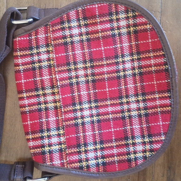 G.H. Bass & Co. Heritage Collection Plaid Crossbody Saddle Bag - Red Tartan - Picture 6 of 11